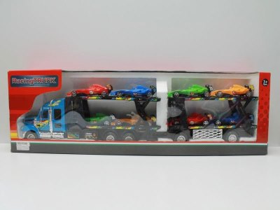 FRICTION TRUCK W/CONSTRUCTION CAR GREEN/YELLOW - HP1040407