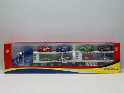 FRICTION TRUCK W/8 CAR RED/BLUE - HP1040415