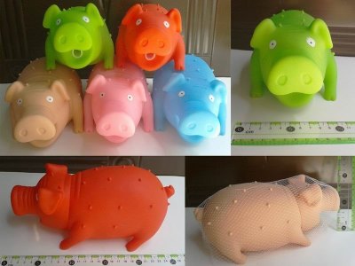 VINYL SCREECH PIG TOYS 6COLOR - HP1040852