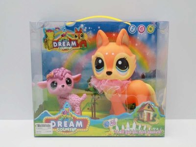 VINYL ANIMAL W/MUSIC & LIGHT & ACCESSORIES INCLUDED BUTTONCELL 2COLOR - HP1041036
