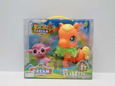 VINYL ANIMAL W/MUSIC & LIGHT & ACCESSORIES INCLUDED BUTTONCELL 2COLOR - HP1041038