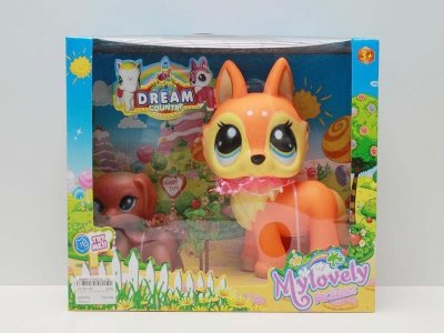 VINYL ANIMAL W/MUSIC & LIGHT & ACCESSORIES INCLUDED BUTTONCELL 2COLOR - HP1041046