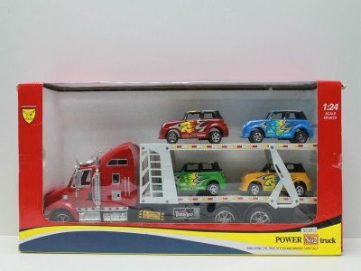 FRICTION TRUCK W/4CAR RED/GREEN - HP1041199
