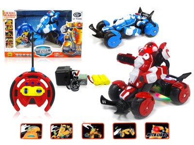 1：18 4CHANNEL TRANSFORMER R/C CAR.INCLUDE BATTERY.BLUE/RED - HP1041337