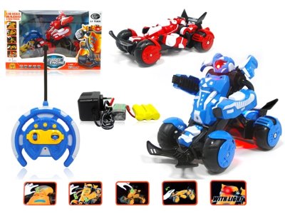 1:18 4CHANNEL TRANSFORMER R/C CAR.INCLUDE BATTERY.WHITE/RED - HP1041339