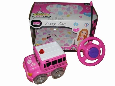 2FUNCTION R/C POLICE WAGON W/6 LIGHT AND MUSIC，PURPLE/PINK，NOT INCLUDE BATTERY - HP1041486