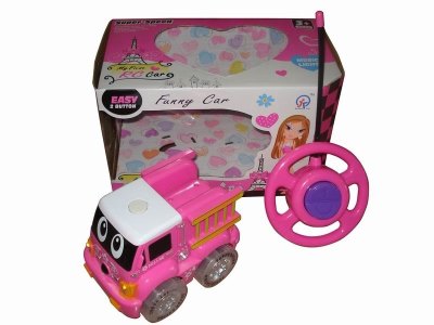 2FUNCTION R/C FIRE TRUCK W/6 LIGHT AND MUSIC，PURPLE/PINK，NOT INCLUDE BATTERY - HP1041487