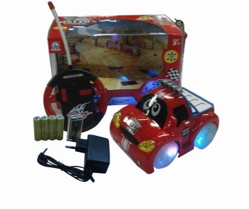 4CHANNEL R/C CAR W/8 LIGHT&MUSIC,RED/YELLOW,INCLUDE BATTERY - HP1041642