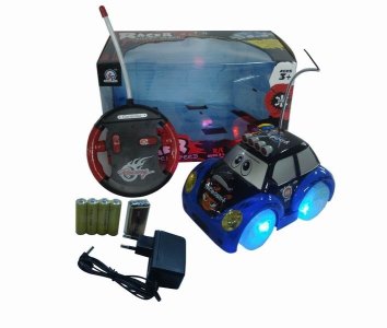 4CHANNEL R/C CAR W/8 LIGHT&MUSIC,RED/BLUE,INCLUDE BATTERY - HP1041647