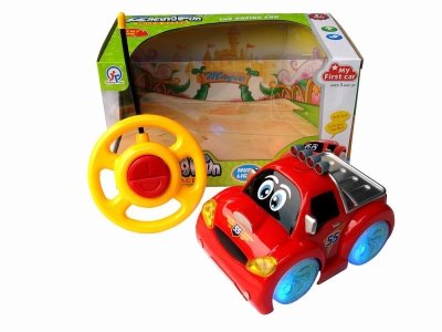 2CHANNEL R/C CAR W/8 LIGHT&MUSIC,YELLOW/RED,NOT INCLUDE BATTERY - HP1041713