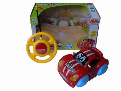 2CHANNEL R/C CAR W/8 LIGHT&MUSIC,BLUE/RED,NOT INCLUDE BATTERY - HP1041715