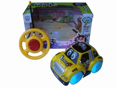 2CHANNEL R/C CAR W/8 LIGHT&MUSIC,BLUE/YELLOW,NOT INCLUDE BATTERY - HP1041734