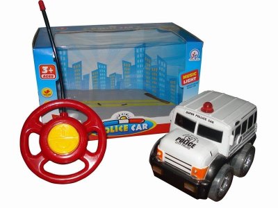 2FUNCTION R/C POLICE WAGON W/6 LIGHT AND MUSIC，BLUE/GREY，NOT INCLUDE BATTERY - HP1041841