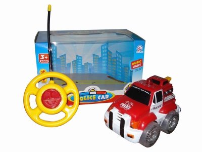2FUNCTION R/C POLICE WAGON W/6 LIGHT AND MUSIC，BLUE/RED，NOT INCLUDE BATTERY - HP1041843