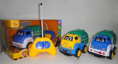 2FUNCTION R/C SANITATION TRUCK W/LIGHT ，YELLOW/BLUE - HP1041897