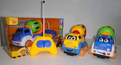 2FUNCTION R/C MIXER CAR W/LIGHT&MUSIC ，YELLOW/BLUE - HP1041901