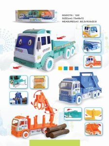 FRICTION FLAT CAR AND FREE WAY TIMBER TRUCK W/FREE WAY PIRATE BOAT - HP1042420