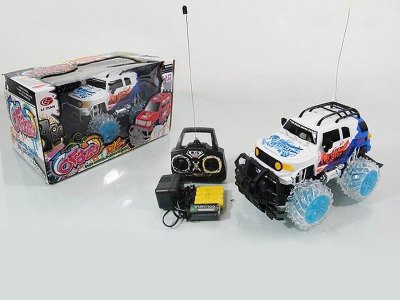 1:18 4 FUNCTION R/C CAR W/LIGHT & MUSIC RED/BLUE - HP1042503