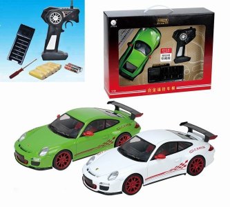 1:18 4FUNCTION R/C DIE CAST CAR W/LIGHT WHITE/GREEN - HP1042754