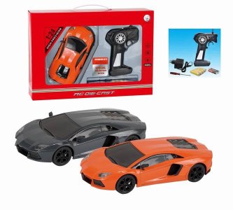 1:24 4FUNCTION R/C DIE CAST CAR W/LIGHT ORANGE/GREY - HP1042766