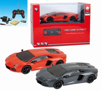 1:24 4FUNCTION R/C DIE CAST CAR W/LIGHT ORANGE/GREY - HP1042796