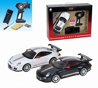 1:18 4FUNCTION R/C DIE CAST CAR W/LIGHT WHITE/GREY - HP1042807
