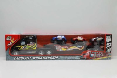 FRICTION TRUCK W/3 FREE WAY CAR RED/BLACK - HP1042819