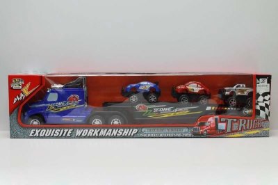 FRICTION TRUCK W/3 FREE WAY CAR YELLOW/BLUE - HP1042820