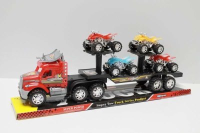 FRICTION TRUCK W/4 FREE WAY MOTORCYCLE  RED/BLUE/BLACK - HP1042831