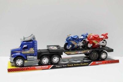 FRICTION TRUCK W/2 FREE WAY MOTORCYCLE  RED/BLUE/BLACK - HP1042847