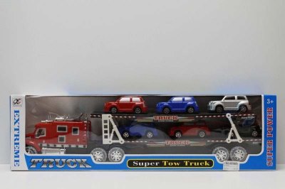 FRICTION TRUCK W/6 FREE WAY CAR & LIGHT & MUSIC - HP1042997