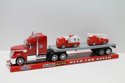FRICTION CAR W/2 FREE WAY FIRE TRUCK RED/BLUE - HP1043682