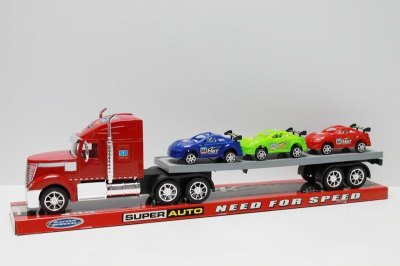 FRICTION CAR W/3 FREE WAY CAR RED/BLUE - HP1043683