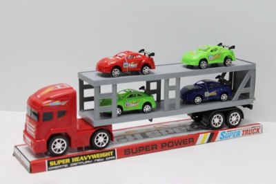 FRICTION TRUCK W/4 FREE WAY CAR & LIGHT & MUSIC RED/BLUE - HP1045773