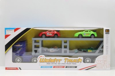 FRICTION TRUCK W/2 FREE WAY F1 & RACING CAR RED/BLUE - HP1045778