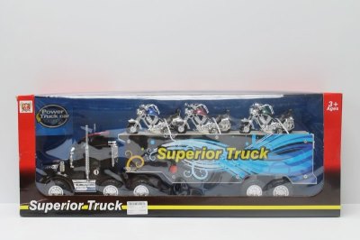 FRICTION TRUCK W/3 FREE WAY MOTORCYCLE  RED/BLUE/BLACK - HP1046267