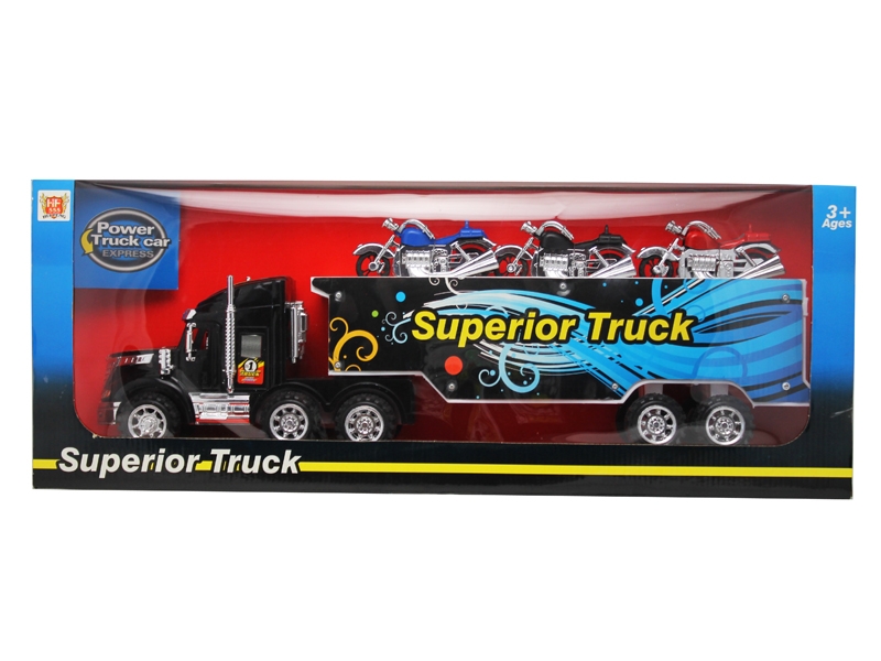 FRICTION TRUCK W/3 FREE WAY MOTORCYCLE  RED/BLUE/BLACK - HP1046269