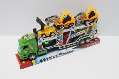 FRICTION TRUCK W/3FREE WAY CONSTRUCTION CAR & 2 F1 & MOTORCYCLE - HP1046401