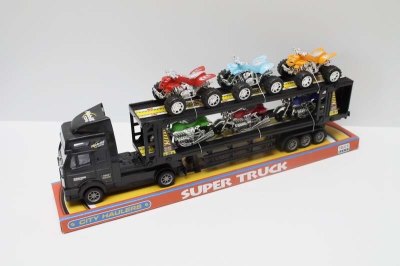 FRICTION TRUCK W//3 BEACH MOTORCYCLE & 3 MOTORCYCLE RED/BLUE/BLACK - HP1046611