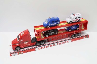 FRICTION TRUCK W//2 AMBULANCE & 2 CAR RED/BLUE/BLACK - HP1046612