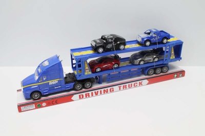 FRICTION TRUCK W//2 RACING CAR & 2 CAR RED/BLUE/BLACK - HP1046613
