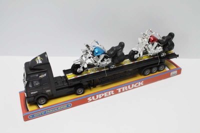 FRICTION TRUCK W//2 MOTORCYCLE RED/BLUE/BLACK - HP1046615