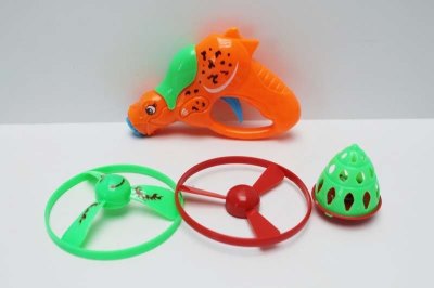 FLYING DISC & PEG-TOP GUN W/LIGHT RED/BLUE/GREEN/ORANGE - HP1047474