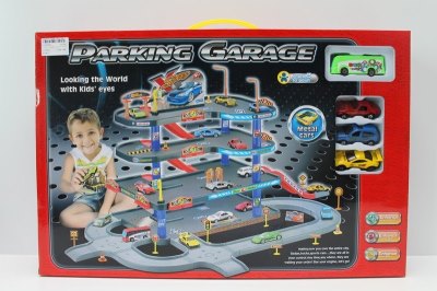 RAIL PARKING LOT W/1 FREE WAY BUS & 3 DIE CAST CAR - HP1047640
