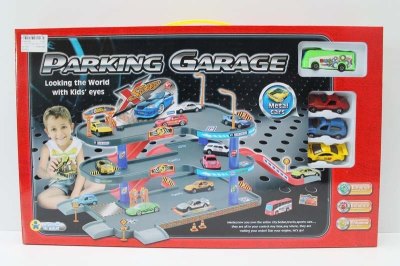 RAIL PARKING LOT W/1 FREE WAY BUS & 3 DIE CAST CAR - HP1047642