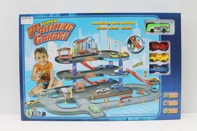 RAIL PARKING LOT W/1 FREE WAY BUS & 3 DIE CAST CAR - HP1047644