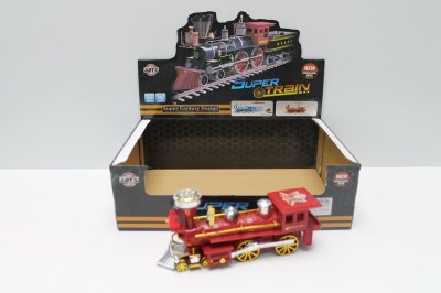 PULL LINE TRAIN W/LIGHT & MUSIC RED/BLUE/GREEN 6PCS DISPLAY BOX - HP1048082