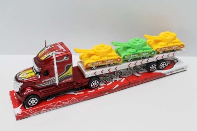 FRICTION TRUCK W//3 PULL BACK TANK RED/BLUE - HP1048096