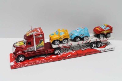 FRICTION TRUCK W//3 PULL BACK CAR RED/BLUE - HP1048098