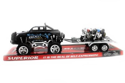 FRICTION CAR W/2 MOTORCYCLE 3COLOR - HP1050249